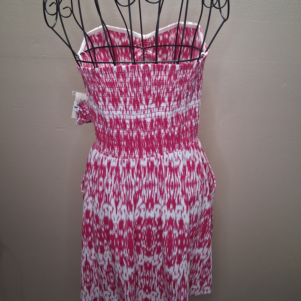 Aéropostale Strapless Pink Ikat Dress - Size M - New with Tags and Straps - Picture 11 of 12